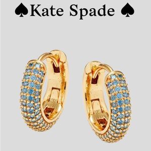 NWT Kate Spade Plated Brass & Cubic Zirconia Huggie Earrings J